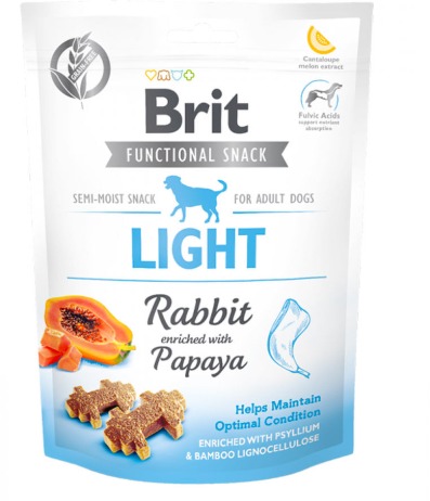 BRIT FUNCTIONAL SNACK LIGHT RABBIT&PAPAYA